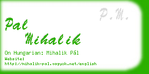 pal mihalik business card